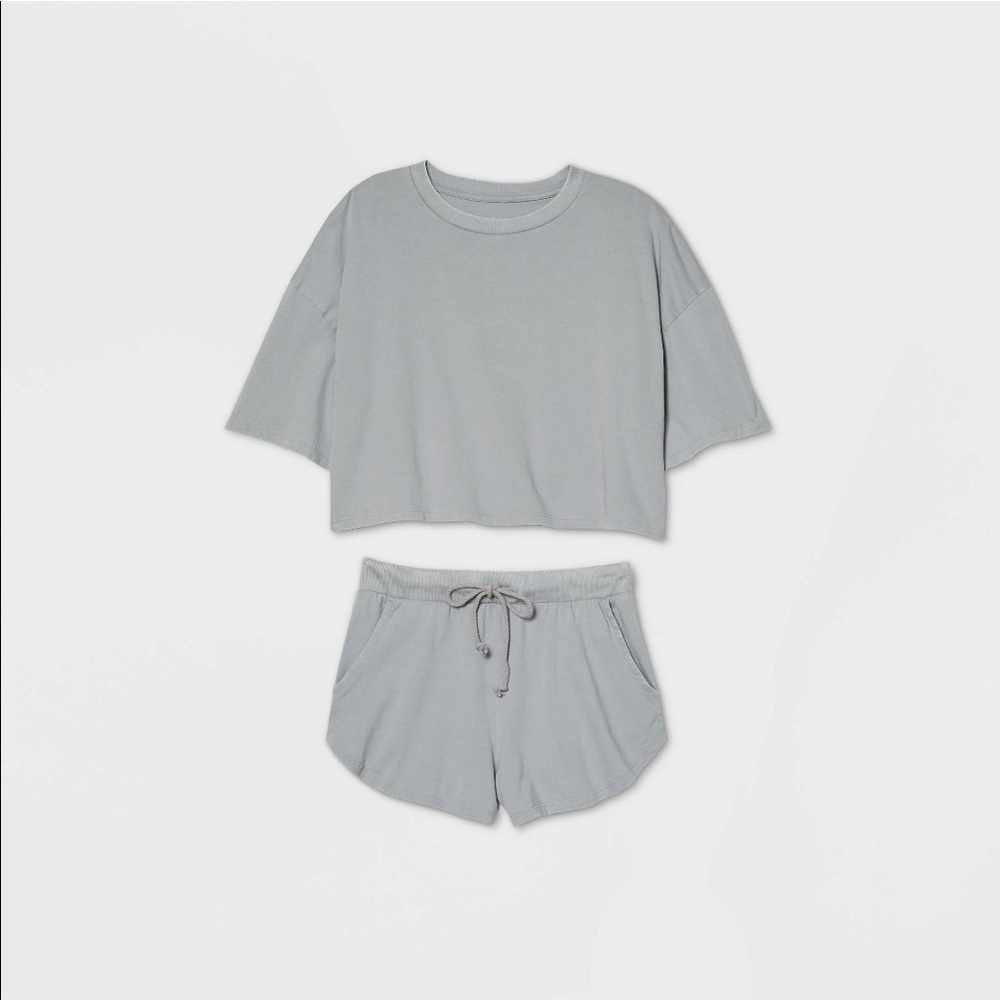 NEW 2 piece grey pajama set